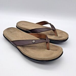 Mad Love Strappy Thong Sandals Womens 6 Black & Brown Slip On Flip Flops Target